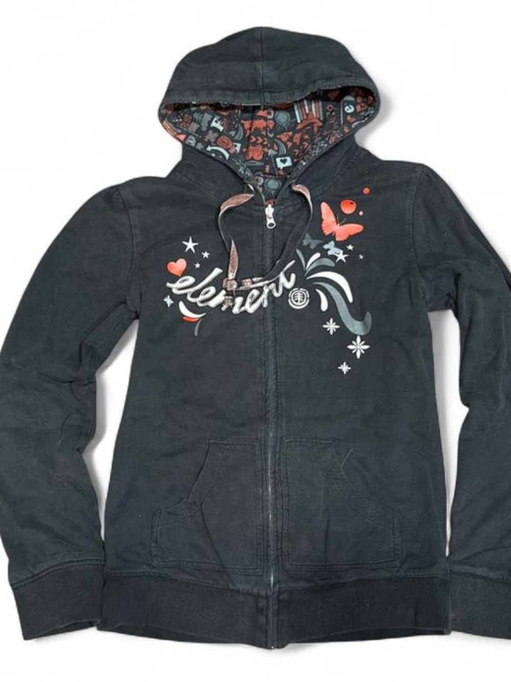Y2K Element Embroidered Reversible Zip Up Hoodie